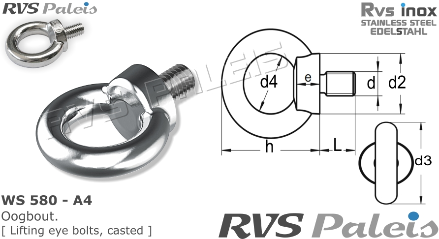 RVS  Ws 580 - A4 - Per Stuk