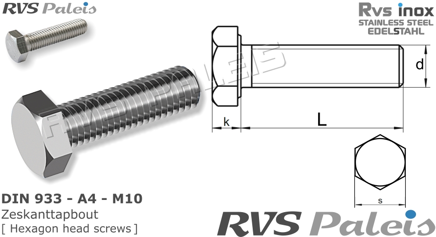 RVS Bout Din 933 - A4