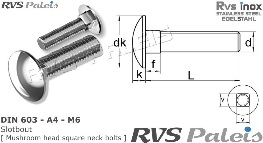 RVS  Din 603 - A4 - M6